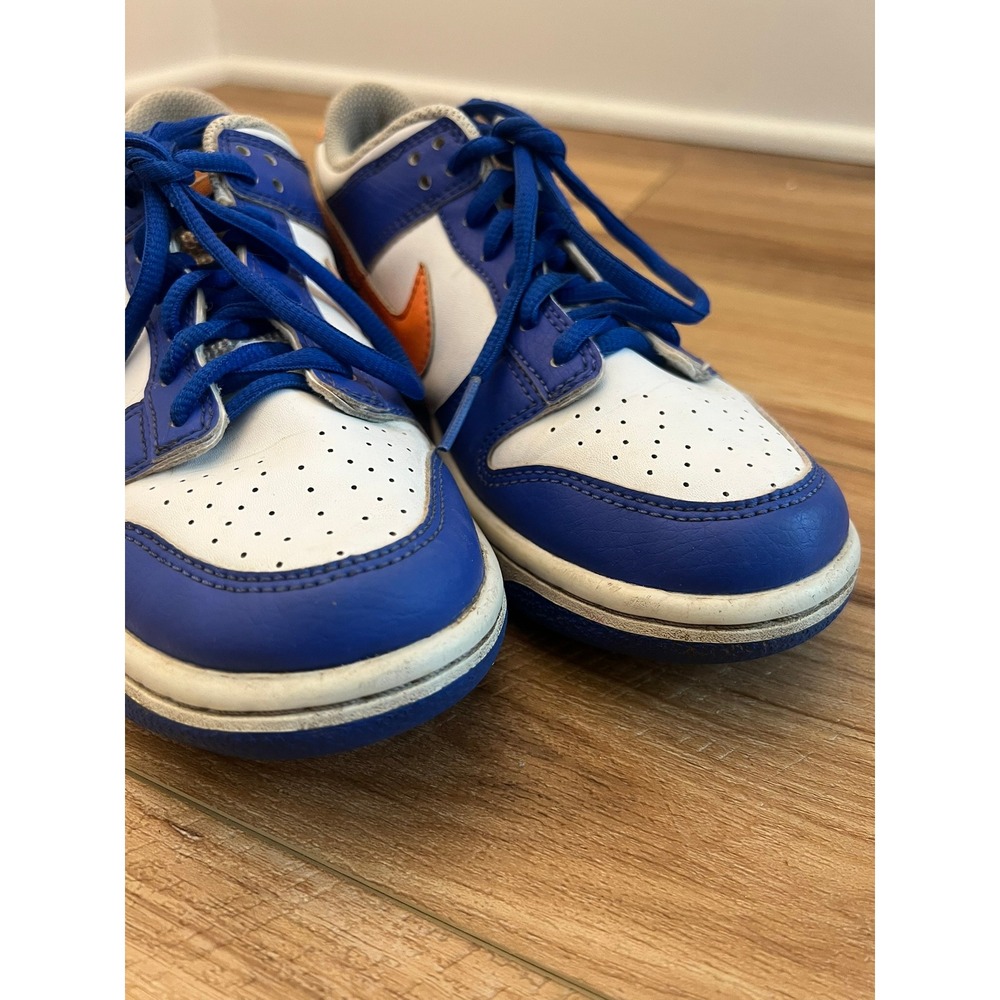 Nike Dunk Low Blue White Orange Kids 4Y Sneakers FN7783-400 Sneakers Shoes - Picture 7 of 8